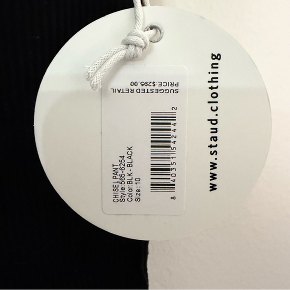 NWT Staud Chisel Straight Pant Corduroy Women's Size 10 Black Casual Grunge Fall - Picture 4 of 8